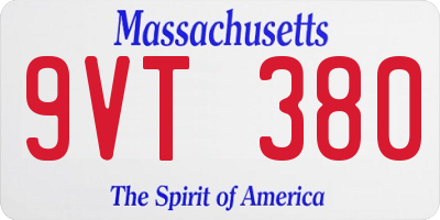MA license plate 9VT380