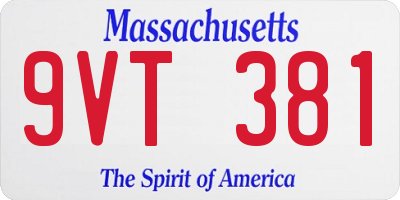 MA license plate 9VT381