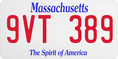 MA license plate 9VT389
