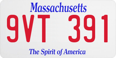 MA license plate 9VT391