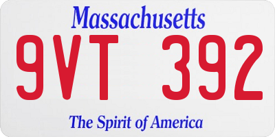MA license plate 9VT392