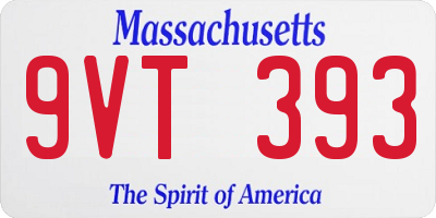 MA license plate 9VT393