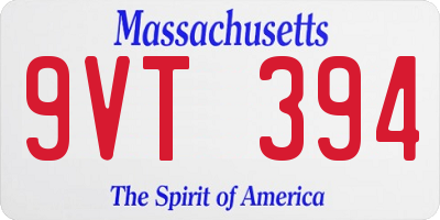MA license plate 9VT394