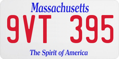 MA license plate 9VT395
