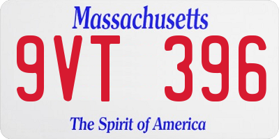 MA license plate 9VT396