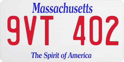 MA license plate 9VT402