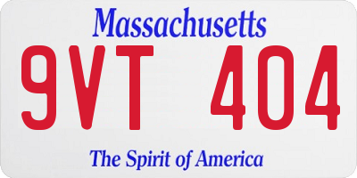 MA license plate 9VT404