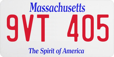 MA license plate 9VT405