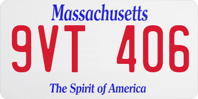 MA license plate 9VT406