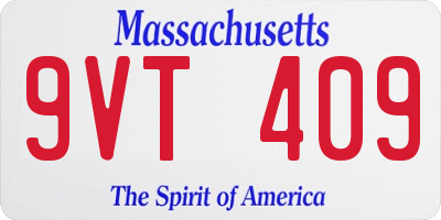 MA license plate 9VT409