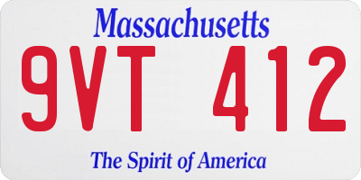 MA license plate 9VT412
