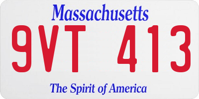 MA license plate 9VT413