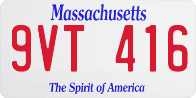 MA license plate 9VT416