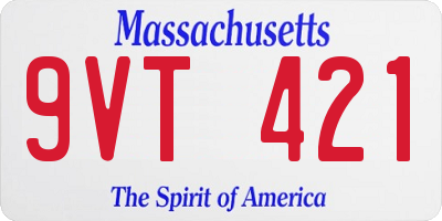 MA license plate 9VT421