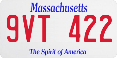 MA license plate 9VT422