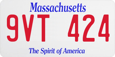 MA license plate 9VT424