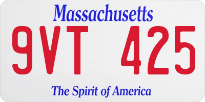 MA license plate 9VT425