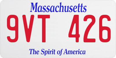 MA license plate 9VT426