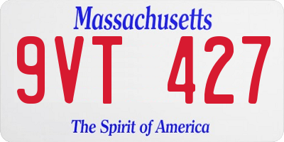 MA license plate 9VT427
