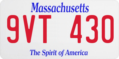 MA license plate 9VT430