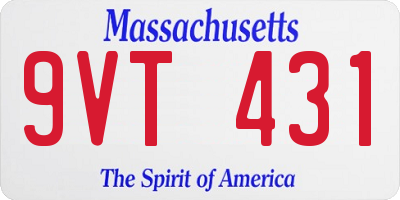 MA license plate 9VT431