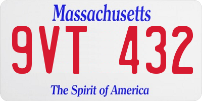 MA license plate 9VT432