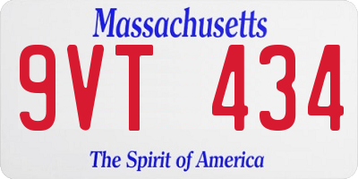 MA license plate 9VT434