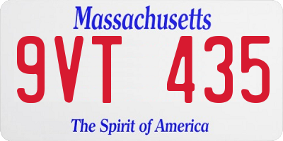 MA license plate 9VT435