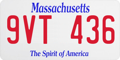 MA license plate 9VT436