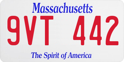 MA license plate 9VT442