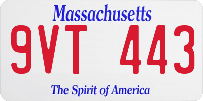 MA license plate 9VT443