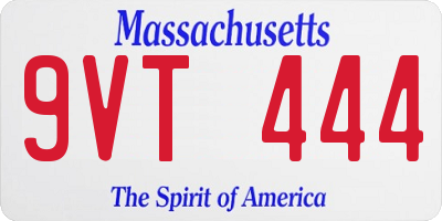 MA license plate 9VT444