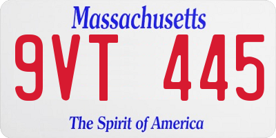 MA license plate 9VT445