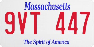 MA license plate 9VT447