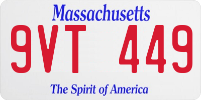 MA license plate 9VT449