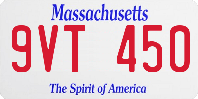 MA license plate 9VT450