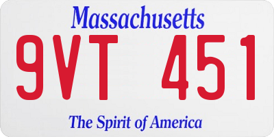 MA license plate 9VT451