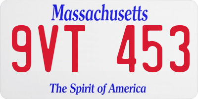 MA license plate 9VT453