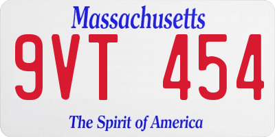 MA license plate 9VT454