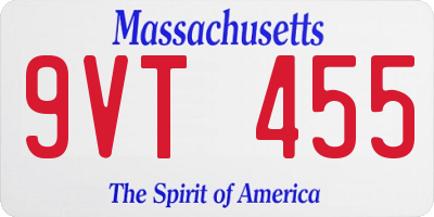 MA license plate 9VT455
