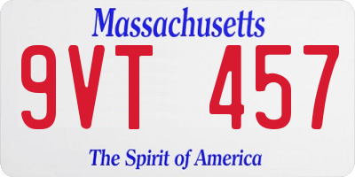 MA license plate 9VT457