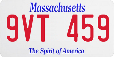MA license plate 9VT459
