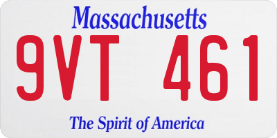 MA license plate 9VT461
