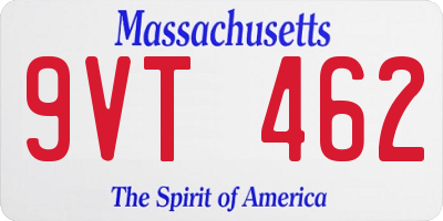 MA license plate 9VT462