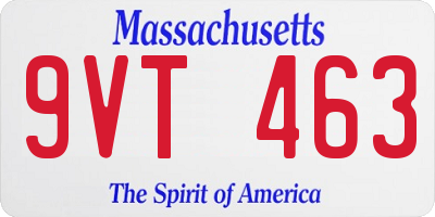 MA license plate 9VT463