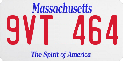 MA license plate 9VT464
