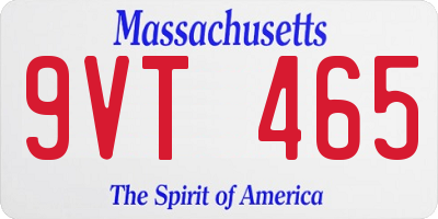 MA license plate 9VT465