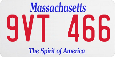 MA license plate 9VT466