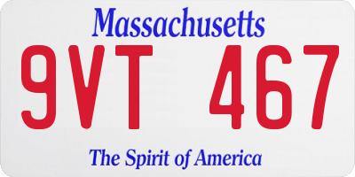 MA license plate 9VT467
