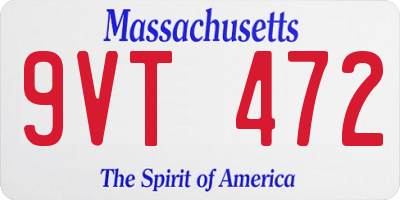 MA license plate 9VT472